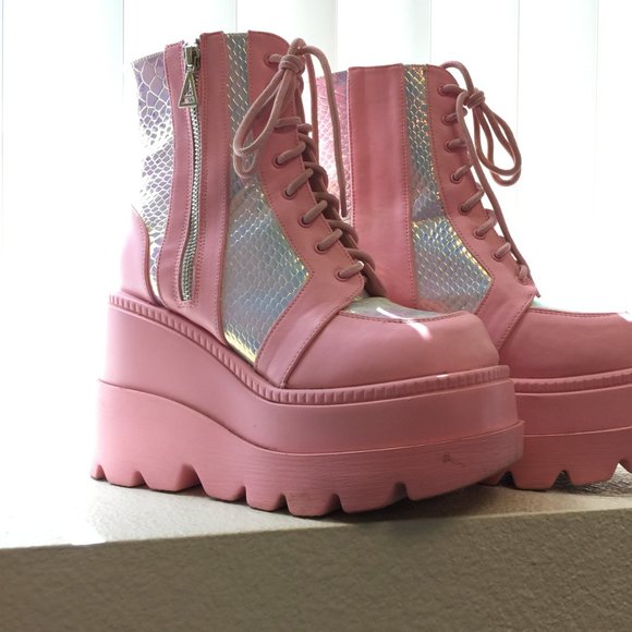PRE LOVED Cape Robbin -Pink Poison Platforms Boots PNK/6- SH231 - Picture 5 of 7